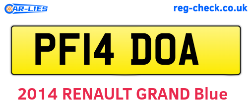 PF14DOA are the vehicle registration plates.