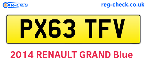 PX63TFV are the vehicle registration plates.