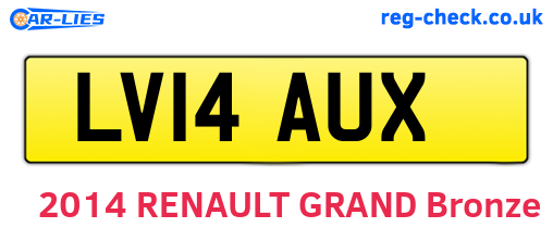 LV14AUX are the vehicle registration plates.