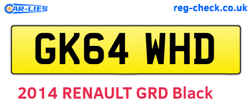 GK64WHD are the vehicle registration plates.