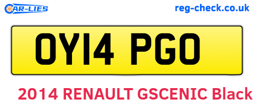 OY14PGO are the vehicle registration plates.