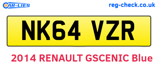 NK64VZR are the vehicle registration plates.