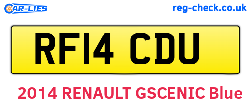 RF14CDU are the vehicle registration plates.