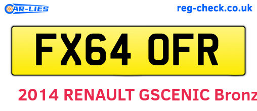FX64OFR are the vehicle registration plates.
