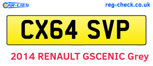 CX64SVP are the vehicle registration plates.