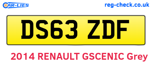 DS63ZDF are the vehicle registration plates.