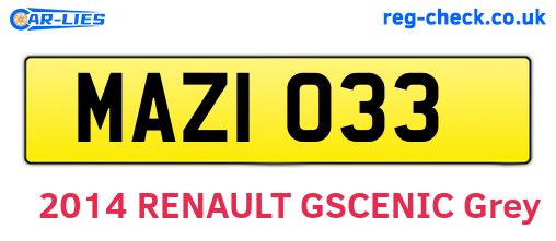 MAZ1033 are the vehicle registration plates.