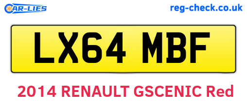 LX64MBF are the vehicle registration plates.