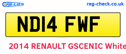 ND14FWF are the vehicle registration plates.