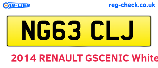 NG63CLJ are the vehicle registration plates.