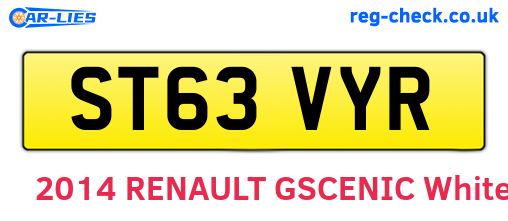 ST63VYR are the vehicle registration plates.