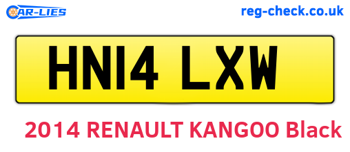 HN14LXW are the vehicle registration plates.