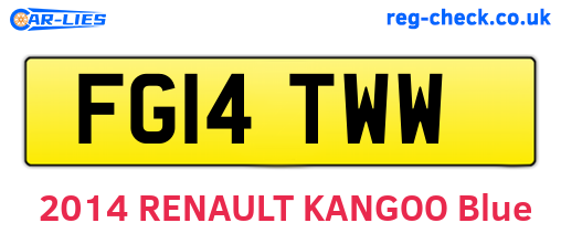 FG14TWW are the vehicle registration plates.