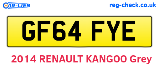 GF64FYE are the vehicle registration plates.