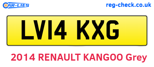LV14KXG are the vehicle registration plates.