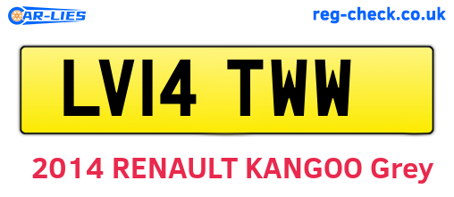 LV14TWW are the vehicle registration plates.