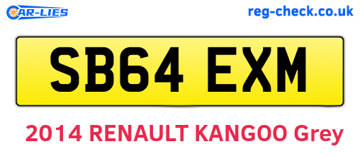 SB64EXM are the vehicle registration plates.