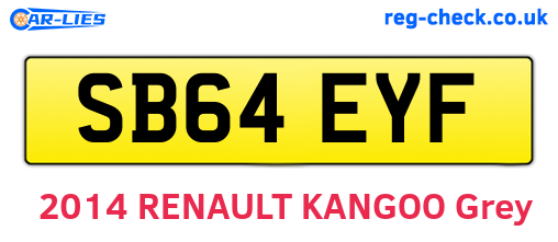 SB64EYF are the vehicle registration plates.