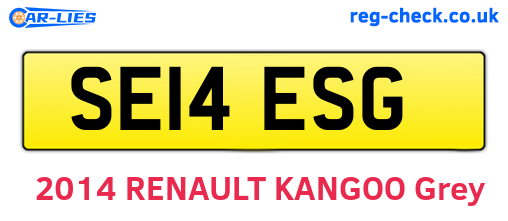 SE14ESG are the vehicle registration plates.