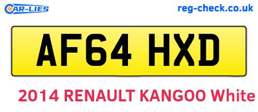 AF64HXD are the vehicle registration plates.