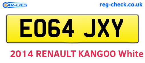 EO64JXY are the vehicle registration plates.