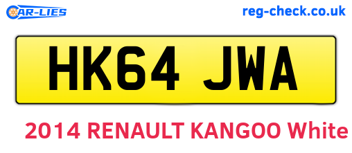 HK64JWA are the vehicle registration plates.