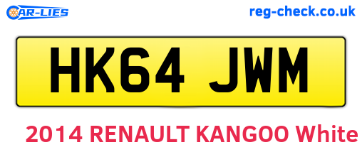 HK64JWM are the vehicle registration plates.