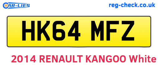 HK64MFZ are the vehicle registration plates.