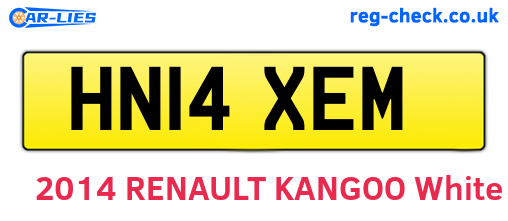 HN14XEM are the vehicle registration plates.