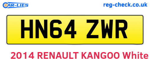 HN64ZWR are the vehicle registration plates.