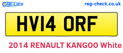 HV14ORF are the vehicle registration plates.