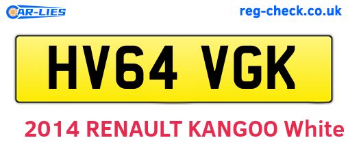 HV64VGK are the vehicle registration plates.