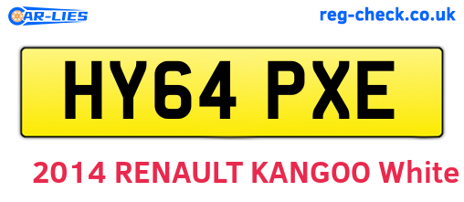 HY64PXE are the vehicle registration plates.