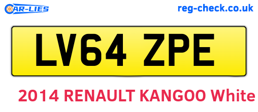 LV64ZPE are the vehicle registration plates.