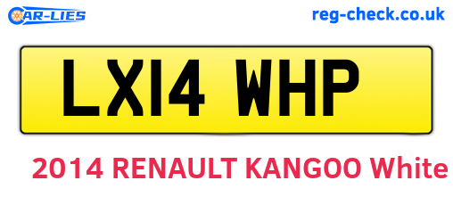 LX14WHP are the vehicle registration plates.