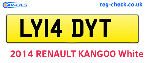 LY14DYT are the vehicle registration plates.