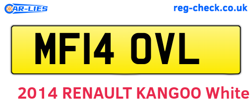 MF14OVL are the vehicle registration plates.