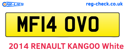 MF14OVO are the vehicle registration plates.