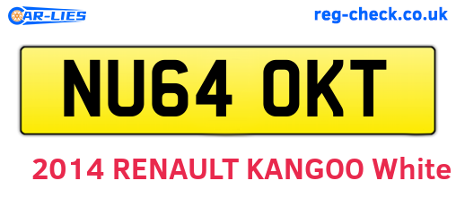 NU64OKT are the vehicle registration plates.