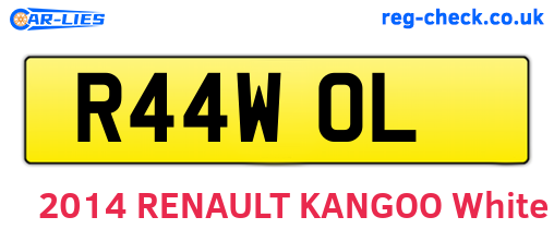 R44WOL are the vehicle registration plates.
