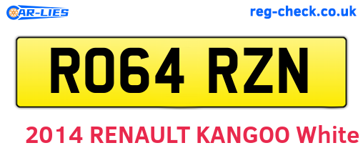 RO64RZN are the vehicle registration plates.
