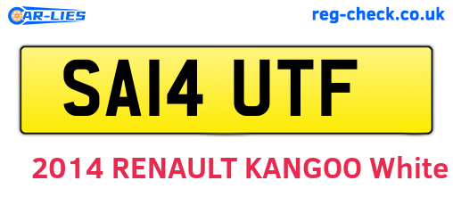 SA14UTF are the vehicle registration plates.