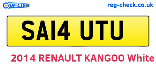 SA14UTU are the vehicle registration plates.