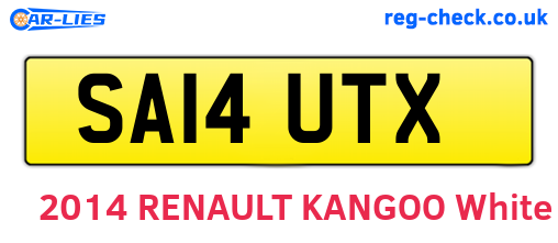 SA14UTX are the vehicle registration plates.