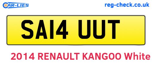SA14UUT are the vehicle registration plates.