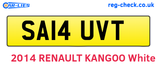SA14UVT are the vehicle registration plates.