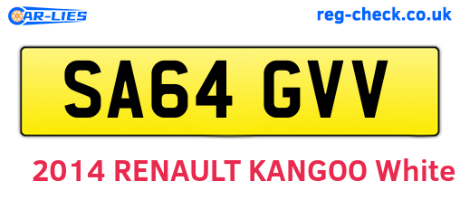 SA64GVV are the vehicle registration plates.