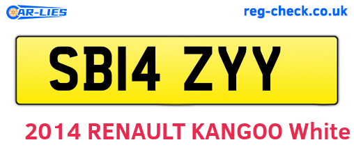 SB14ZYY are the vehicle registration plates.