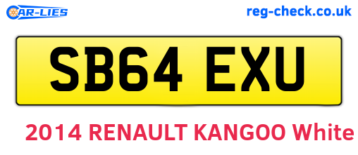 SB64EXU are the vehicle registration plates.
