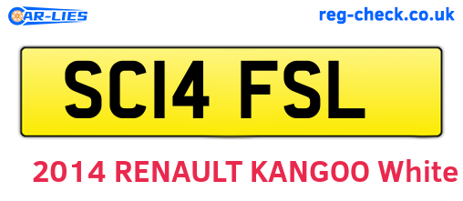 SC14FSL are the vehicle registration plates.